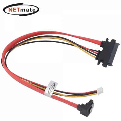 강원전자 넷메이트 SATA 22핀 / SATA + PH2.0 미니 4핀 꺾임 케이블 0.3m
