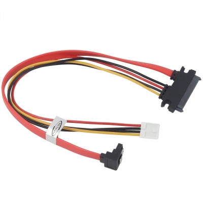 강원전자 넷메이트 SATA 22핀 / SATA + ITX 미니 4핀 꺾임 케이블 0.3m