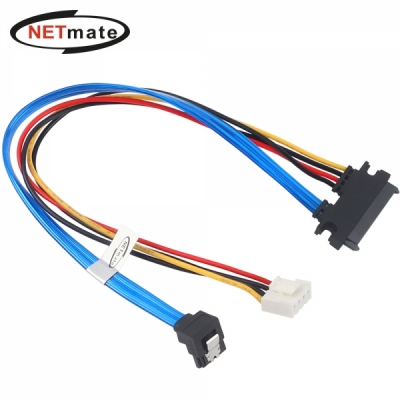 강원전자 넷메이트 SATA 22핀 / SATA + VH3.96 4핀 꺾임 케이블 0.3m
