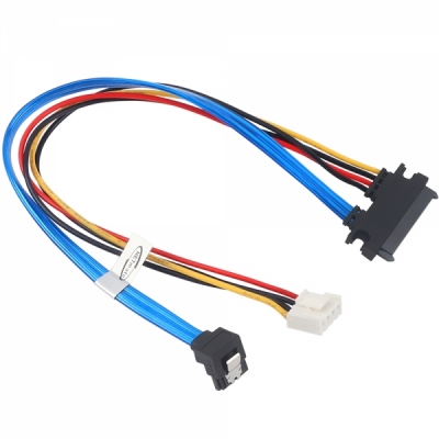 강원전자 넷메이트 SATA 22핀 / SATA + VH3.96 4핀 꺾임 케이블 0.3m
