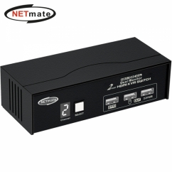 강원전자 넷메이트 듀얼 4K 60Hz HDMI KVM 2:1 스위치(USB)