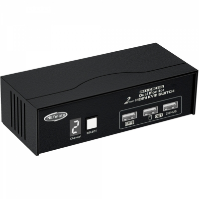 강원전자 넷메이트 듀얼 4K 60Hz HDMI KVM 2:1 스위치(USB) NM-HK4602DP