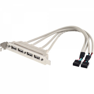 강원전자 넷메이트 USB2.0 4포트 브라켓 케이블 0.3m
