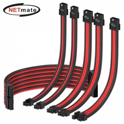 강원전자 넷메이트 NM-DPR033 PSU 연장 16AWG 슬리빙 케이블 0.3m (블랙/레드 6종)