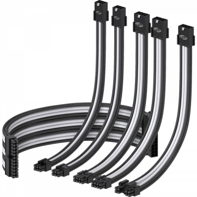 강원전자 넷메이트 NM-DPR0361 PSU 연장 16AWG 슬리빙 케이블 0.3m (블랙/화이트 6종)