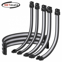 강원전자 넷메이트 NM-DPR0361 PSU 연장 16AWG 슬리빙 케이블 0.3m (블랙/화이트 6종)