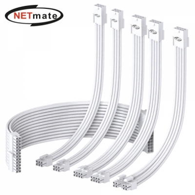 강원전자 넷메이트 NM-DPR05911EZ PSU 연장 16AWG 슬리빙 케이블 0.3m (올화이트 6종)