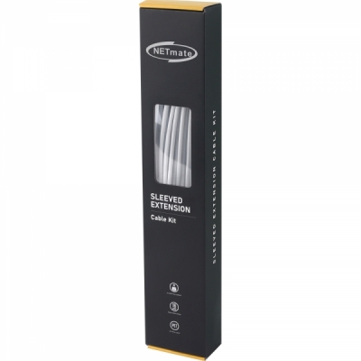 강원전자 넷메이트 PSU 연장 16AWG 슬리빙 케이블 0.3m (올화이트 6종) [EZDIY-FAB] NM-DPR05911EZ