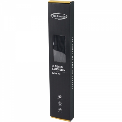 강원전자 넷메이트 PSU 연장 18AWG 슬리빙 케이블 세트 (블랙 4종) [EZDIY-FAB] NM-DPI1241