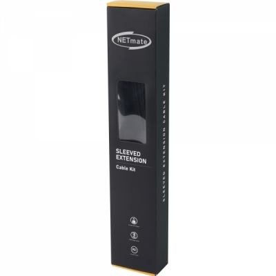 강원전자 넷메이트 PSU 연장 18AWG 슬리빙 케이블 세트 (블랙 6종) [EZDIY-FAB]