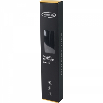 강원전자 넷메이트 PSU 연장 18AWG 슬리빙 케이블 세트 (블랙/그레이 6종) [EZDIY-FAB] NM-DPI1546