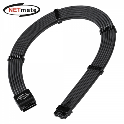 강원전자 넷메이트 PCI-E 5.0 12VHPWR 연장 슬리빙 케이블 0.3m (블랙) [EZDIY-FAB]