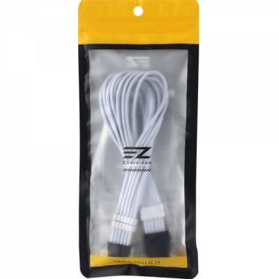 강원전자 넷메이트 PCI-E 5.0 12VHPWR 연장 슬리빙 케이블 0.3m (화이트) [EZDIY-FAB]