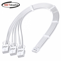강원전자 넷메이트 12VHPWR to PCI-E 8핀x3 변환 슬리빙 케이블 0.3m (올화이트) [EZDIY-FAB]