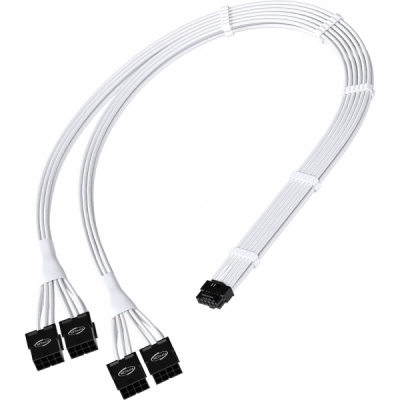 강원전자 넷메이트 12VHPWR to PCI-E 8핀x4 변환 슬리빙 케이블 0.45m (화이트) [EZDIY-FAB]