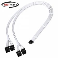 강원전자 넷메이트 12VHPWR to PCI-E 8핀x4 변환 슬리빙 케이블 0.45m (화이트) [EZDIY-FAB]