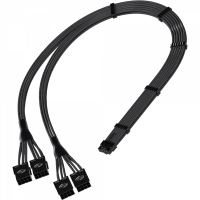 강원전자 넷메이트 12VHPWR to PCI-E 8핀x4 변환 슬리빙 케이블 0.45m (블랙) [EZDIY-FAB]