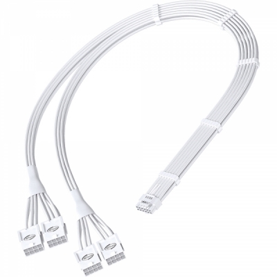 강원전자 넷메이트 12VHPWR to PCI-E 8핀x4 변환 슬리빙 케이블 0.45m (올화이트) [EZDIY-FAB]