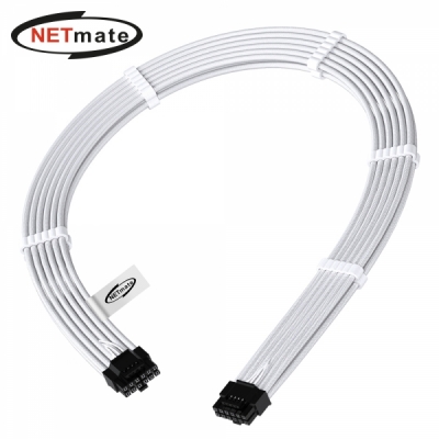 강원전자 넷메이트 PCI-E 5.0 12VHPWR 슬리빙 케이블 0.6m (화이트) [EZDIY-FAB]