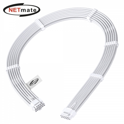 강원전자 넷메이트 PCI-E 5.0 12VHPWR 슬리빙 케이블 0.6m (올화이트) [EZDIY-FAB]