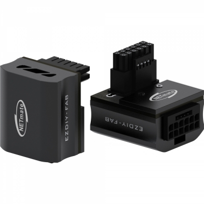 강원전자 넷메이트 600W 12VHPWR 변환 어댑터 (알루미늄 블랙/STD 90도) [EZDIY-FAB]