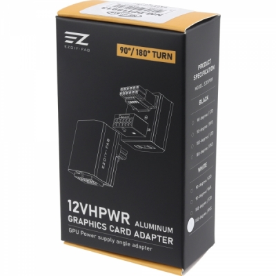 강원전자 넷메이트 600W 12VHPWR 변환 어댑터 (알루미늄 화이트/RVS 180도) [EZDIY-FAB]