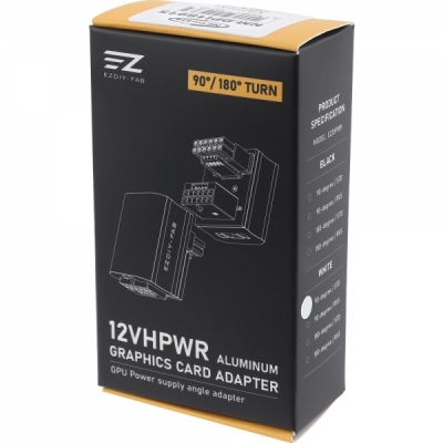 강원전자 넷메이트 600W 12VHPWR 변환 어댑터 (알루미늄 화이트/STD 90도) [EZDIY-FAB]