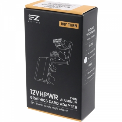 강원전자 넷메이트 600W 슬림 12VHPWR 변환 어댑터 (알루미늄 블랙/RVS 180도) [EZDIY-FAB]