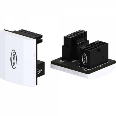 강원전자 넷메이트 600W 슬림 12VHPWR 변환 어댑터 (알루미늄 화이트/RVS 180도) [EZDIY-FAB]