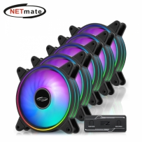 강원전자 넷메이트 Moonlight ARGB PWM 120mm 쿨링팬(블랙/5PACK + 팬허브) [EZDIY-FAB]