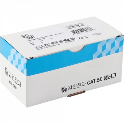 강원전자 KW CAT.5E UTP 50u 금도금 고급 RJ-45 플러그(100개)