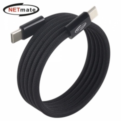 강원전자 넷메이트 USB2.0 마그네틱 C타입 60W 고속충전 케이블 1m (블랙)