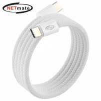 강원전자 넷메이트 USB2.0 마그네틱 C타입 60W 고속충전 케이블 1m (화이트)