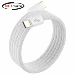 강원전자 넷메이트 USB2.0 마그네틱 C타입 60W 고속충전 케이블 1m (화이트)