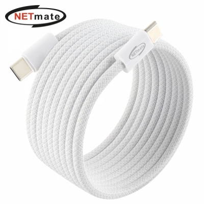 강원전자 넷메이트 USB2.0 마그네틱 C타입 60W 고속충전 케이블 2m (화이트) NM-UCC2602WM