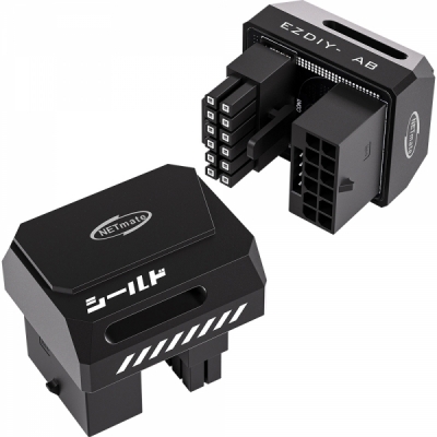 강원전자 넷메이트 600W 12V-2x6 변환 어댑터 (알루미늄 블랙/STD 180도) [EZDIY-FAB]