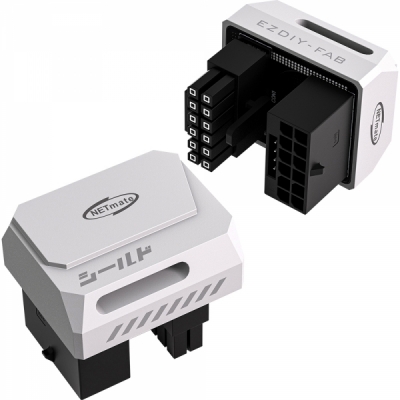 강원전자 넷메이트 600W 12V-2x6 변환 어댑터 (알루미늄 화이트/STD 180도) [EZDIY-FAB]