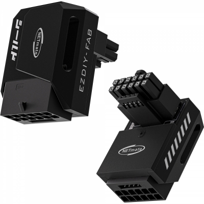강원전자 넷메이트 600W 12V-2x6 변환 어댑터 (알루미늄 블랙/STD 90도) [EZDIY-FAB]