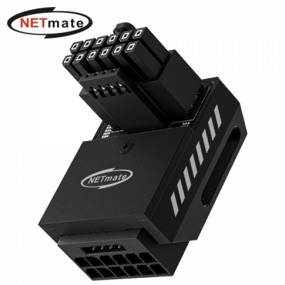 강원전자 넷메이트 600W 12V-2x6 변환 어댑터 (알루미늄 블랙/STD 90도) [EZDIY-FAB]