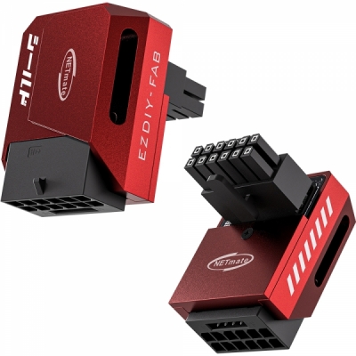 강원전자 넷메이트 600W 12V-2x6 변환 어댑터 (알루미늄 레드/RVS 90도) [EZDIY-FAB]