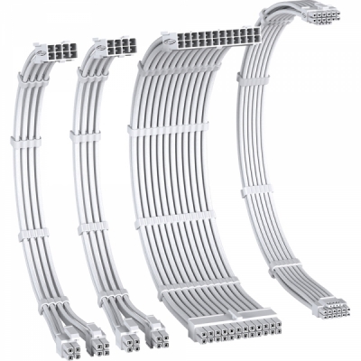 강원전자 넷메이트 PSU 연장 16AWG 슬리빙 케이블 세트 (올화이트 4종) [EZDIY-FAB]
