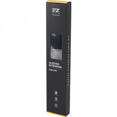 강원전자 넷메이트 PSU 연장 16AWG 슬리빙 케이블 세트 (블랙 4종) [EZDIY-FAB]