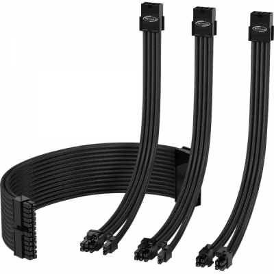 강원전자 넷메이트 PSU 연장 16AWG 슬리빙 케이블 세트 (블랙 4종) [EZDIY-FAB]