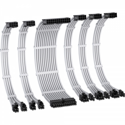 강원전자 넷메이트 PSU 연장 16AWG 슬리빙 케이블 세트 (화이트 6종) [EZDIY-FAB]