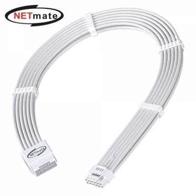 강원전자 넷메이트 PCI-E 5.0 12VHPWR 연장 슬리빙 케이블 세트 (올화이트) [EZDIY-FAB]