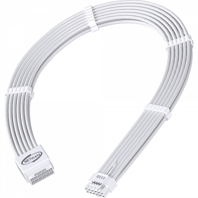 강원전자 넷메이트 PCI-E 5.0 12VHPWR 연장 슬리빙 케이블 세트 (올화이트) [EZDIY-FAB]