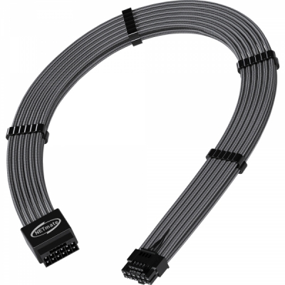 강원전자 넷메이트 PCI-E 5.0 12VHPWR 연장 슬리빙 케이블 세트 (카본/그레이) [EZDIY-FAB]