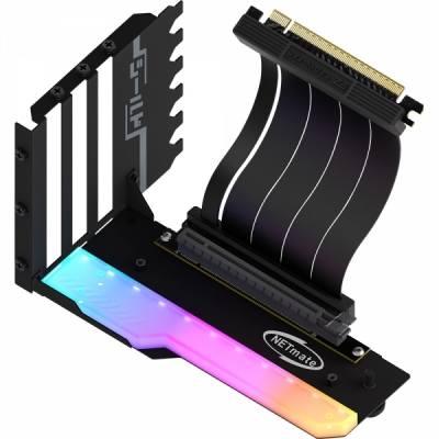강원전자 넷메이트 PCI-E 4.0 라이저 케이블 ARGB 지지대 키트 (블랙) [EZDIY-FAB]