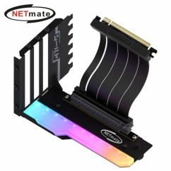 강원전자 넷메이트 PCI-E 4.0 라이저 케이블 ARGB 지지대 키트 (블랙) [EZDIY-FAB]