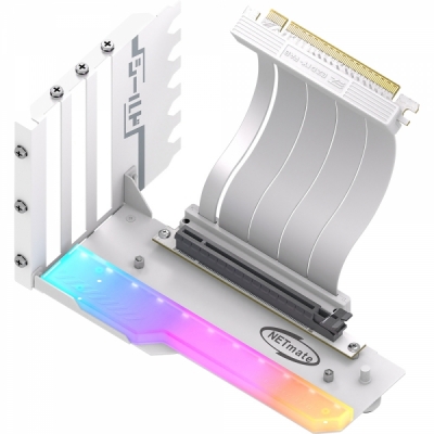 강원전자 넷메이트 PCI-E 4.0 라이저 케이블 ARGB 지지대 키트 (화이트) [EZDIY-FAB] NM-HPI3443